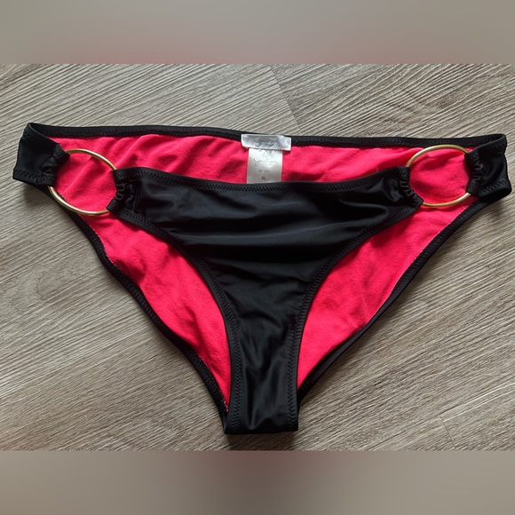 Jessica Simpson Black with Gold Accent Bikini Bottom - Picture 1 of 4